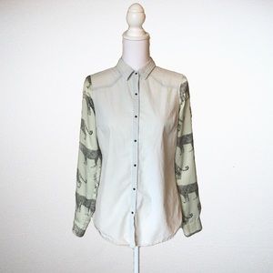 Gianni Bini Long Sleeve Denim Button Up - XS